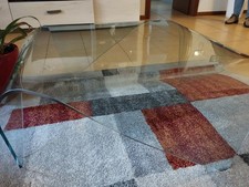 EGLEMTEK Luxury Z-01 Tavolino da Salotto in Vetro Curvato - Transparente