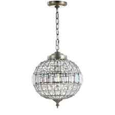 Splendido LAMPADARIO SFERA CRISTALLO ottone antico elegante GLOBO 16" lampada da appendere