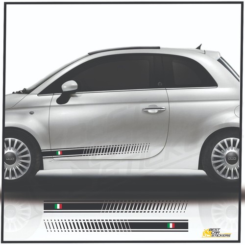 Per fiat 500 strisce - strisce, laterali