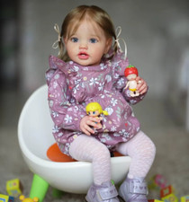 Bambola Reborn 60 CM in Silicone Morbido / Realistica Fatta a mano Bionda 2025