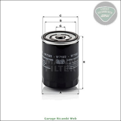W718 filtro olio - w718/2,
