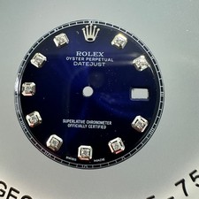 Quadrante Rolex Per Datejust 36mm Ref: 16014, 16200, 16234 Blu Soleil diamanti