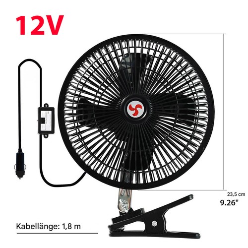 Ventilatore 12v auto - 8",