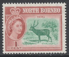 British Protectorate NORTH BORNEO 1961 1c Sambar Stag MH* Stamp A29P21F32733