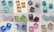 SWAROVSKI CRYSTAL ELEMENT #5601 CUBO DISTANZIATORE PERLINE ~ molti colori e dimensioni 