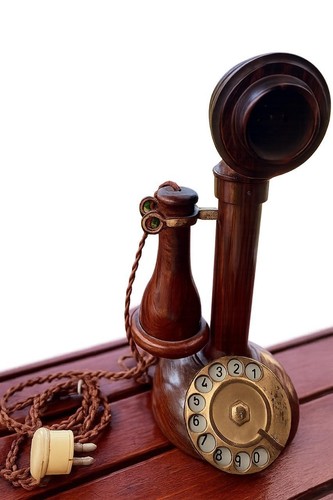 Telefono legno telcer disco - telefono,