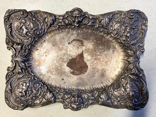 Antico vassoio metallo - antico,