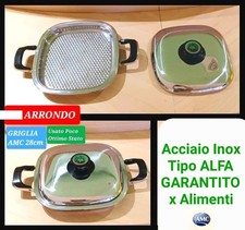 Pentola Amc BISTECHIERA  ARRONDO 28cm Griglia Piastra Carne Pesce Verdura Pane