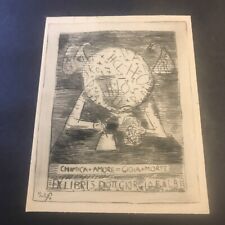 Exlibris Incisione 1947 Di