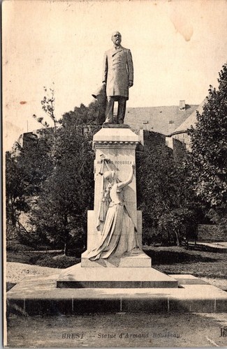 Cartolina francia brest statua - cartolina,