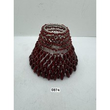 Paralume lampada candela con perline fienile in ceramica scuro bruciato mirtillo rosso