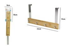 Appendiabiti Da Porta Metallo Legno 4 Posti Ganci Giacche Vestiti dfh