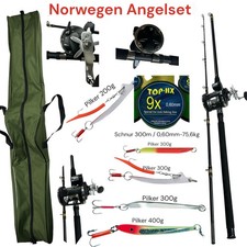 Norvegia Set Pesca Completo 210cm Rute Canna da Barca Ruolo Amo Spago Borsa