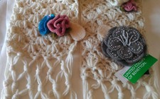 Benetton sciarpa donna bianco