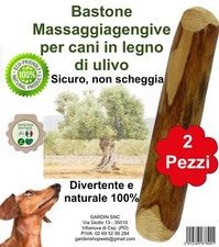 Bastone Per Cani Legno Di Ulivo, Osso Lunga Durata Masticativi Naturali Cf. 2Pz