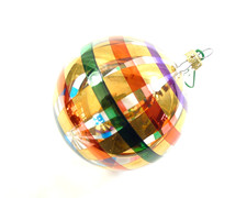 VECCHIO ADDOBBO DI NATALE VINTAGE  PALLA VETRO SOFFIATO MURANO ORO ZECCHINO