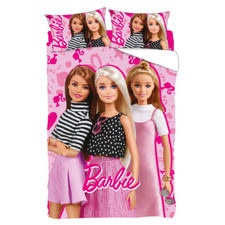 COMPLETO LENZUOLA 3 PEZZI BARBIE LETTO UNA PIAZZA E MEZZA LENZUOLA IN 100% CO