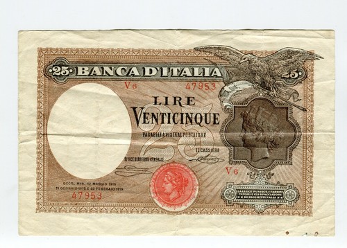 Banconota lire biglietto di - 25,