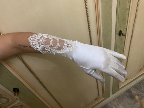 Guanti sposa raso - raso, bianco