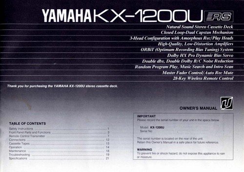 Yamaha 1200 cassette deck - yamaha,