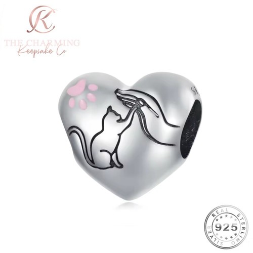 Charm gatto argento s925 - charm,