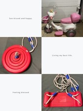 N.2 Altalene per Bambini Giardino Esterno E Motorino A Batteria.