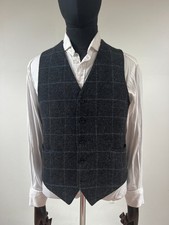 Gilet tweed 100% lana a quadri