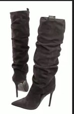 ICONE STIVALI GRIGI IN CAMOSCIO TG. 39 ZIP