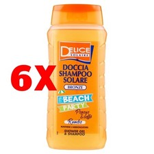 6 X Delice Doccia Shampoo Solare Bronze 300 Ml. Papaya e Caffe Rumba Mantiene Ab