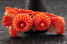 Antica spilla in corallo rosso