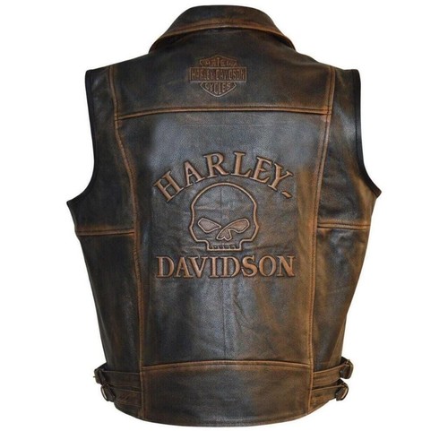 Gilet vera pelle harley - pelle,