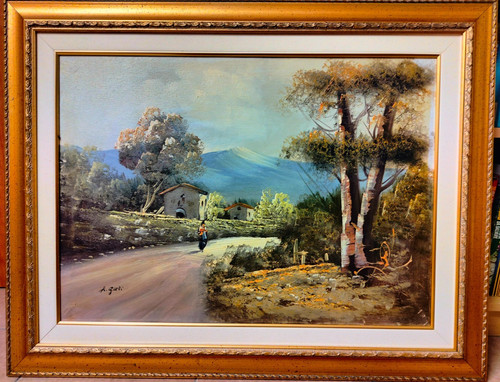 Gatti dipinto olio su - dipinto,