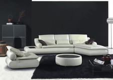 DIVANO SALOTTO PELLE MODERNO - SOFA AMERICANO SOGGIORNO - TAVOLO ROTONDO - ITA