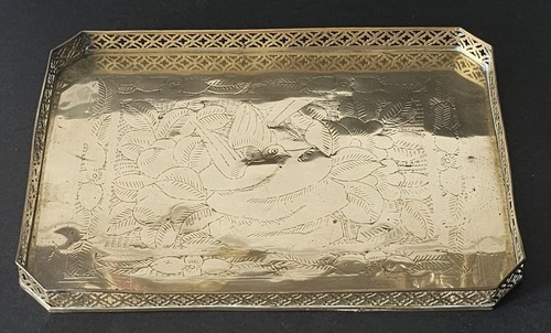 Vtg chinese brass tray - chinese,