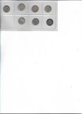 SVIZZERA LOTTO DI 7 MONETE IN ARGENTO DA MEZZO FRANCO