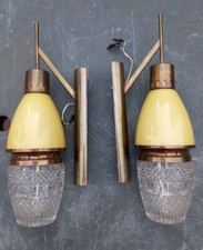 Coppia Lampade Da Parete Applique Manifattura Italiana Anni 60 Originale cm 50 