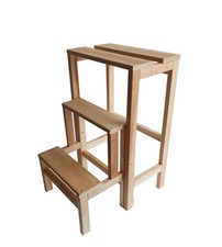 SGABELLO SCALA CON 3 GRADINI A RIBALTA RICHIUDIBILE IN LEGNO 37X23X60 CM