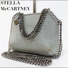 STELLA MCCARTNEY FALABELLA catena grigia mini piccola borsa tote 2 vie argento USATA GIAPPONE