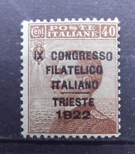ITALIA REGNO 1922 - CONGRESSO FILATELICO 40 CENT MNH **