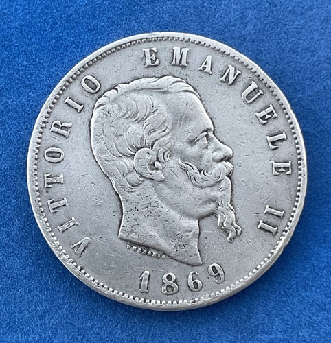 Lire 1869 milano ii - 5, v.e.ii°
