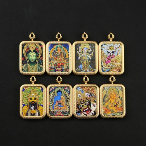 Ciondolo tibetano dipinto - , a