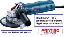 BOSCH SMERIGLIATRICE ANGOLARE GWS 9-125 S REGOLAZIONE VELOCITÀ 900 W Ø 125 115