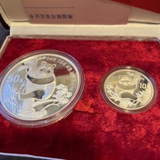 China Panda 1987 1 oz + 5 oz