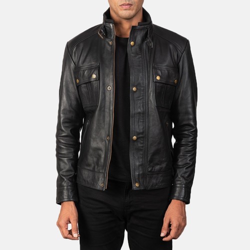 Men black cowhide - cowhide, leather