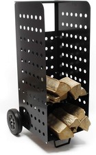 Carrello Portalegna con Ruote, Portatutto in Lamiera Perforata, Ripiano