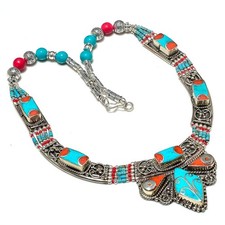 Collana Boho Turchese Rosso