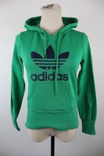 ADIDAS FELPA DONNA TG. 34 WOMAN CASUAL VINTAGE SPORT SWEATSHIRT COTONE CAPPUCCIO