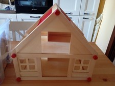 casa bambole legno 2 piani ,  accessori e personaggi portatile