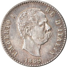 Monnaie, Italie, Umberto I, 50