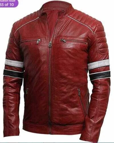 Giacca pelle uomo - , bordeaux